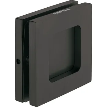 Dveřní kování Häfele Oboustranná klika na sklenene dveře TAXO SQUARE / Grafitově černá