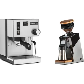 Kávovar Rancilio Silvia E + Eureka Mignon Single Dose PRO, Chrome & Oak