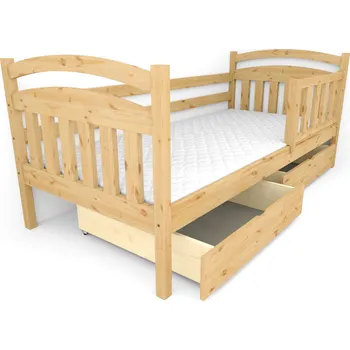 Postel Slevadoma Dětská postel DP01, se zábranou Rozměr: 80 x 160 cm, Barva: barva černá