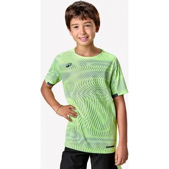 KIPSTA Dětský fotbalový dres s krátkým rukávem Viralto Wave 12 LET ZELENÁ|ŠEDÁ|ŽLUTÁ