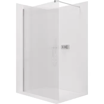 CERANO - Sprchová zástěna Walk-in Onyx Round L/P - 8 mm - kulatá vzpěra - chrom, rýhované sklo - 130x200 cm