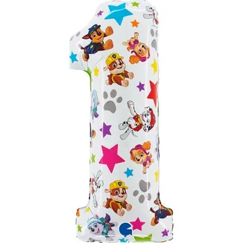 Balónek Foliová číslice 1 - Tlapková patrola 71 cm