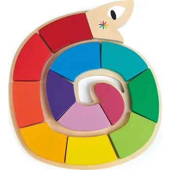 Dřevěná hračka Vkládačka Tender Leaf Colour Me Happy Dřevěná hadí vkládačka