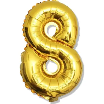 Balónek Fóliový balónek číslice 8 zlatý 40cm 1 ks