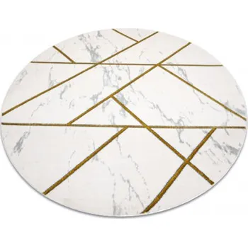 Koberec Koberec EMERALD exkluzivní 1012 kruh - glamour, marmur, geometrický krémový/zlatý
