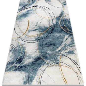 Koberec Koberec EMERALD exkluzivní A0087 glamour, styl kruhy modrý / zlatý