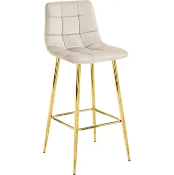 Barová židle Barová židle ARCETO sametová béžová (zlaté nohy)