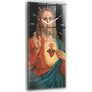 Hodiny Ozdobné obdélníkové nástěnné hodiny s krásnou grafikou: Ježíš Zmrtvýchvstalý