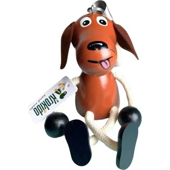 KROKIDO Pejsek hnědý - ručně malovaná dřevěná figurka na pružině