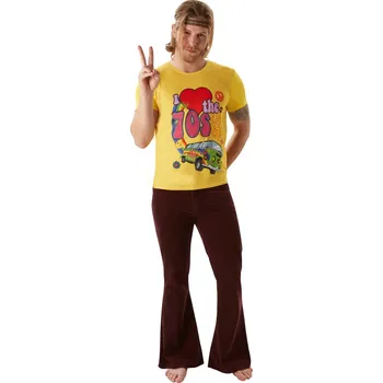 Karnevalový kostým bristolPánské tričko Hippies - I Love The 70’S Velikost: M 48-50