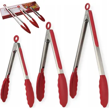 Příslušenství pro gril Silikonové kuchyňské kleště 3ks Velká sada na grilování, saláty, pokrmy, BBQ