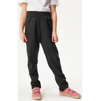 Dívčí kalhoty unuo Dětské softshellové kalhoty bez zateplení pružné Sporty, Černá Velikost: 128/134