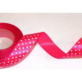 Stuha Stuha saténová s puntíkem, WSK6051, šíře 25 mm / balení 22 m