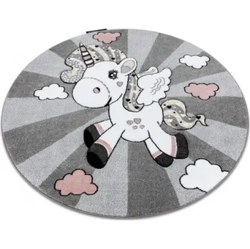 Koberec Koberec KRUH PETIT UNICORN JEDNOROŽEC šedý