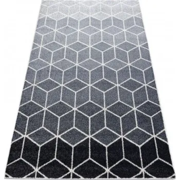 Koberec Koberec HEOS 78590 krém / stříbrný / antracit CUBE KOSTKA