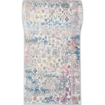 Koberec Běhoun LAZUR D253A šedý / růžový / modrý