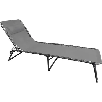 Zahradní lehátko Lehátko VERACRUZ, sivé, polohovateľné, 190x58x28 cm