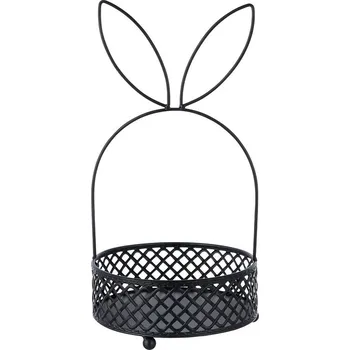 Altom Velikonoční kovový košík s ušima, 19 x 19 x 34 cm, černá
