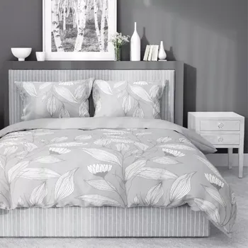Povlečení Bavlněné povlečení s jemným přírodním vzorem šedé 3 díly: 1ks 220x200 + 2ks 70x80
