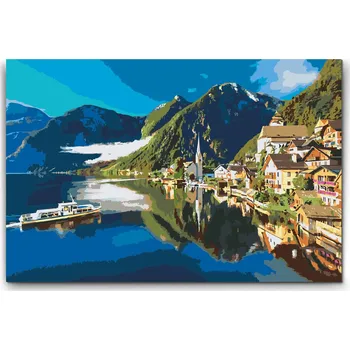 Malování podle čísel - Rakouský přístav Velikost: 40x60cm, Rámování: Pouze srolované plátno