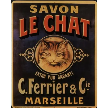 Plechová cedule Plechová cedule Savon Le chat