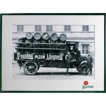 Plechová cedule Plechová cedule Pilsner Urquell náklaďák v rámečku