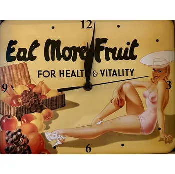 Hodiny Plechové hodiny do kuchyně Eat more fruit