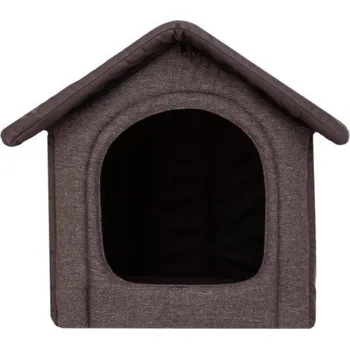 Pelíšek pro psa Bouda pro psa INARI R2 ekokůže, hnědá