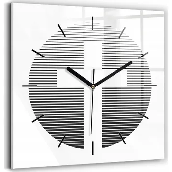 Hodiny Skleněné hodiny s motivem Tichý Klasický Nástěnné Ilustrace kříž a linie