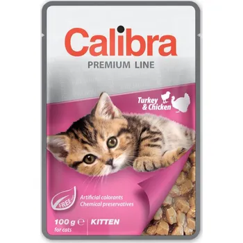 Krmivo pro kočku Calibra Cat Premium Kapsička pro koťata Krůta & Kuře 3 × 100 g