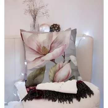 Povlak na dekorativní polštářek Dekorativní povlak na polštář s jemným vzorem pivoňky Šířka: 40 cm | Délka: 40 cm