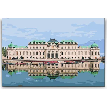 Malování podle čísel - Zámek Belveder Velikost: 40x60cm, Rámování: Pouze srolované plátno