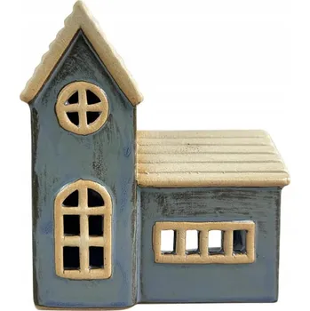 Svícen Dekorativní lucerna Hytte - norský domeček modrá