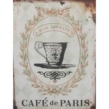 Plechová cedule Plechová retro cedule Café de Paris