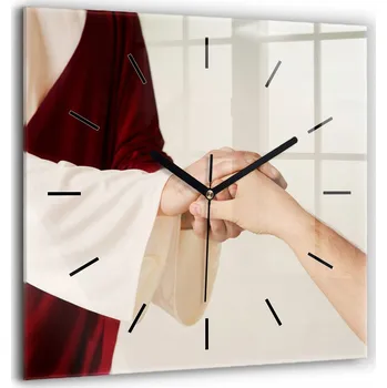 Hodiny Skleněné hodiny Sklo Tichý Loftový mechanismus Nástěnný Ježíš utěšitel 60x60