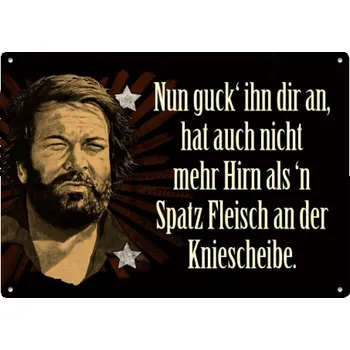 Plakát Bud Spencer a Terence Hill Cedule Bud Spencer Nun guck ihn dir an 10x15cm