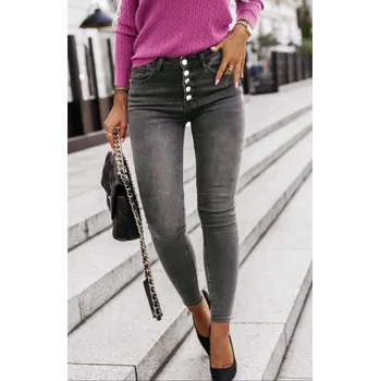 Pánské džíny Jeans šedé knoflíčky Jeans: XS/34