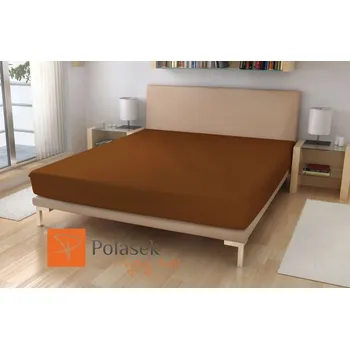 Prostěradlo Polášek Holešov Prostěradlo jersey č.45 tm. hnědá 100% bavlna Bílá 180x200