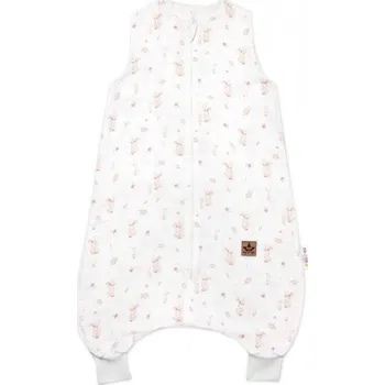 Zavinovačka Baby Nellys Mušelínový spací vak s nohavičkami Goose Soft 70 cm, bílý