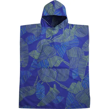 PACKTOWL CHANGING PONCHO Botanical pončo/ručník modré s motivem listů Velikost: S/M, Barva: Botanical
