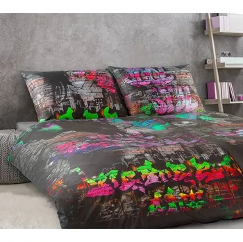 Povlečení Povlečení satén Geon Graffiti art 140x200, 70x90 cm