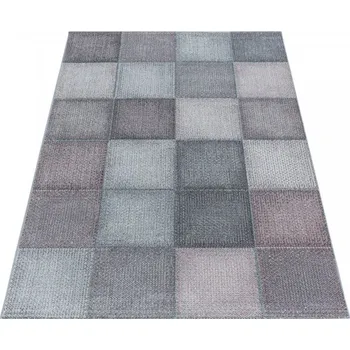 Koberec Koberec Ottawa čtverce růžově pastelové