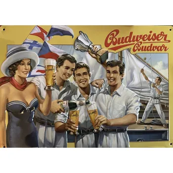 Plechová cedule Plechová cedule Budweiser Budvar pivo Plachty