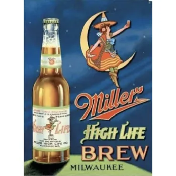 Plechová cedule Plechová cedule Miller High Life Brew pivo