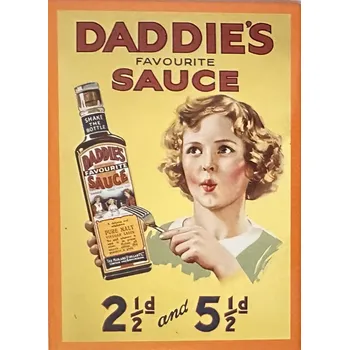 Dekorativní magnet Magnet na ledničku Daddie's Sauce retro reklama