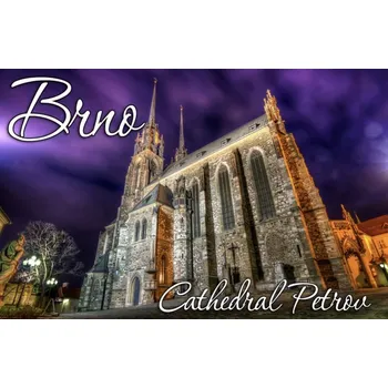 Magnet na lednici Brno noční Petrov