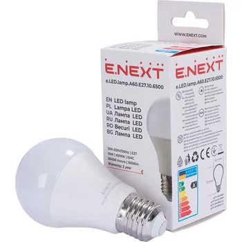 Žárovka LED žárovka E27 A60, 10W, 6500K, studená bílá