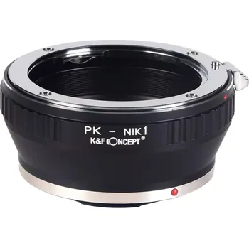 Redukce K&F Concept z objektivu Pentax K na Nikon 1 (Umožní nasadit objektivy s bajonetem PK na fotoaparáty Nikon 1)