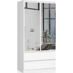 Skříň S 90 cm 2D 2SZ 2 zrcadla CLP bílá