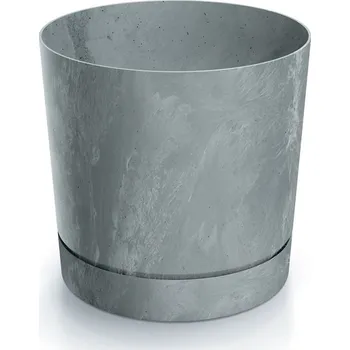 Květináč TUBOS P BETON EFFECT šedý matný, varianta 19,9 cm